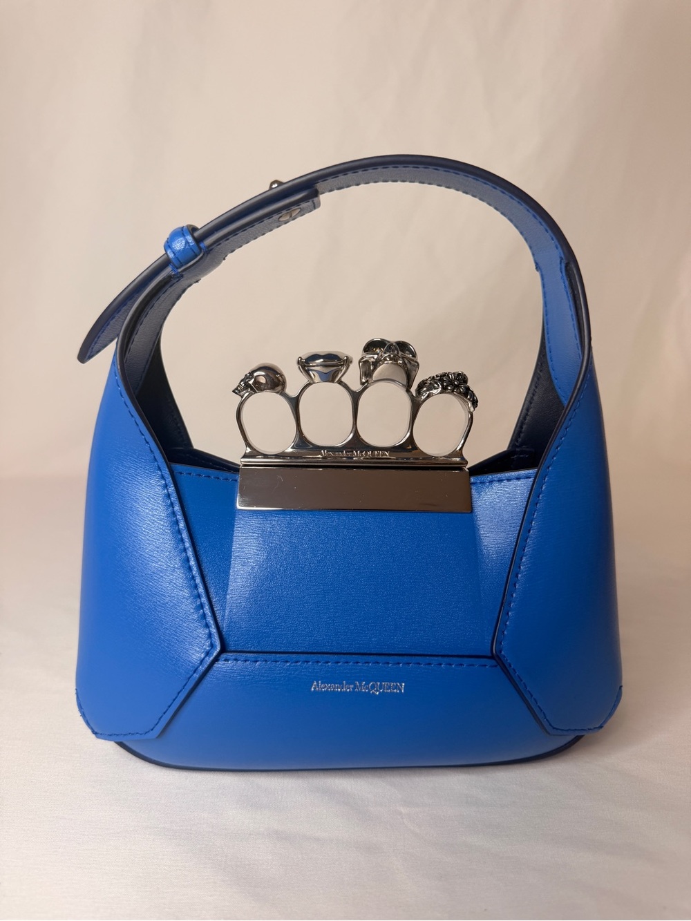 Alexander McQueen Blue Jewelled Skull Hobo Mini NWT w/ Gift Box